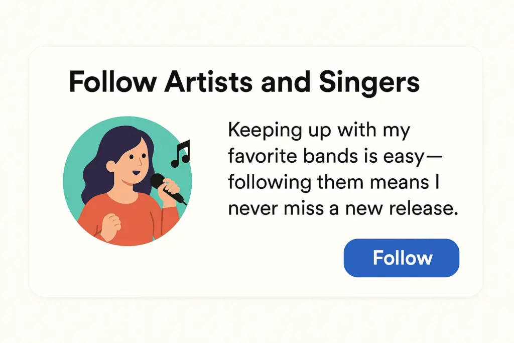 follow artists and singers 